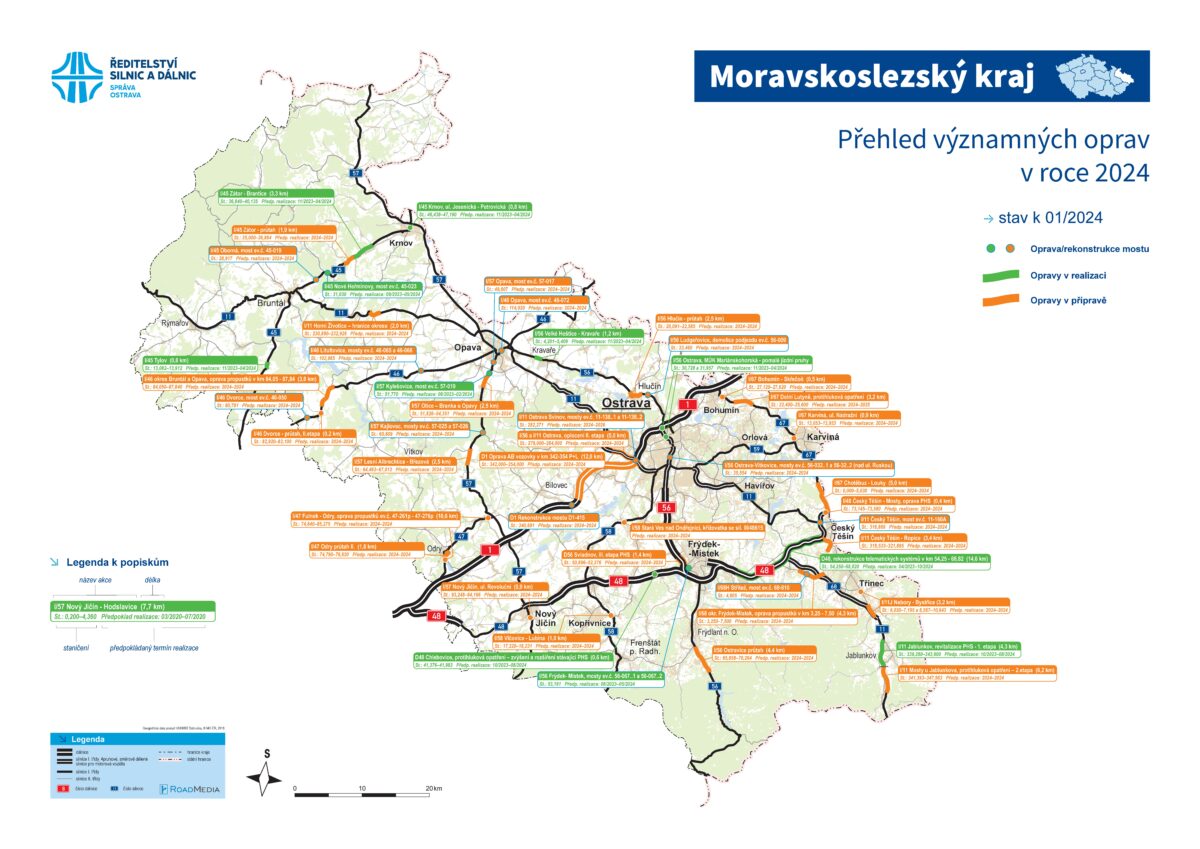 Mapa silnic MSK