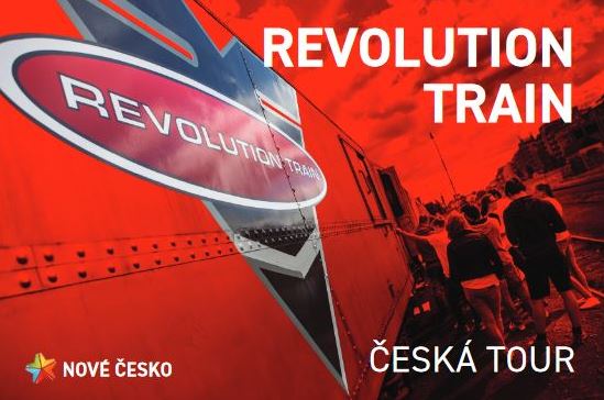 Část letáku k akci s nápisem Revolution train